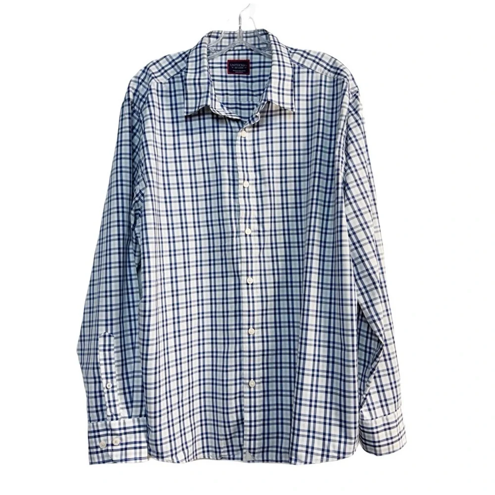 UNTUCKit Allendale Blue and Gray Plaid Shirt